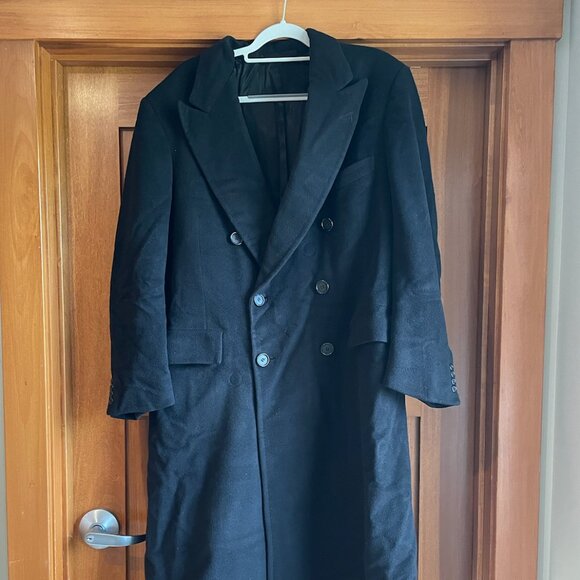 Saks Fifth Avenue Black 100% Cashmere long coat - Picture 1 of 5